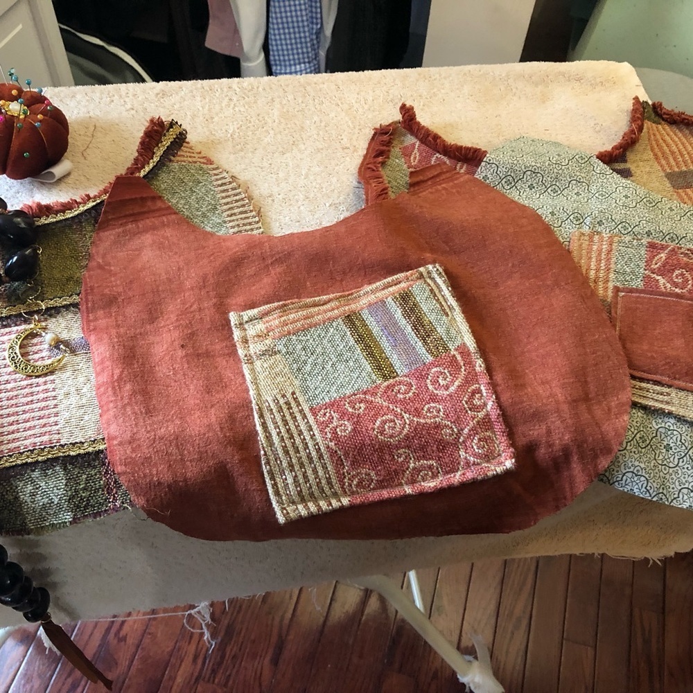 Handmade Boho hippy Fringe Bag with new & recycled fabric kukiu nuts,moon,stars - Picture 11 of 17